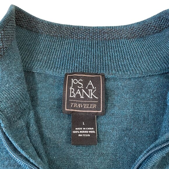 Jos. A. Bank Merino Wool Traveler Sweater Men's Size Large 1/4 Zip Pullover - Picture 2 of 5